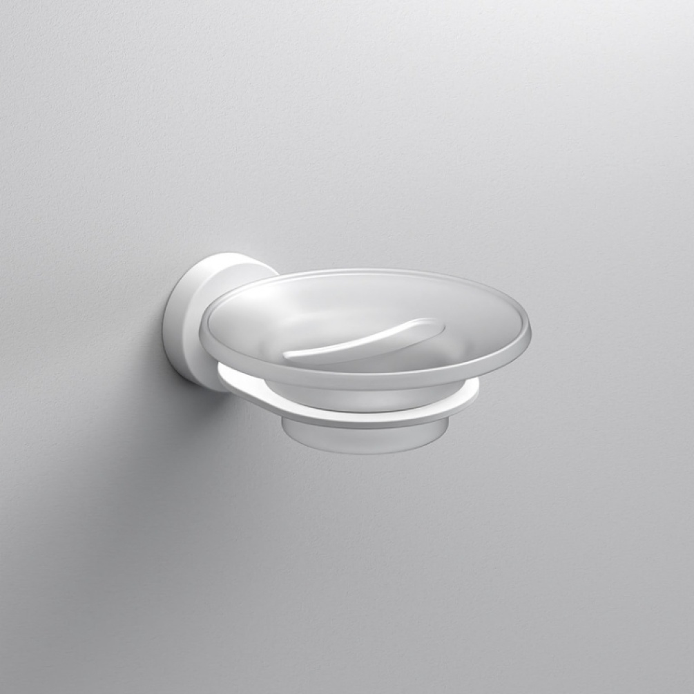 Close up product image of the Origins Living Tecno Project White Soap Dish